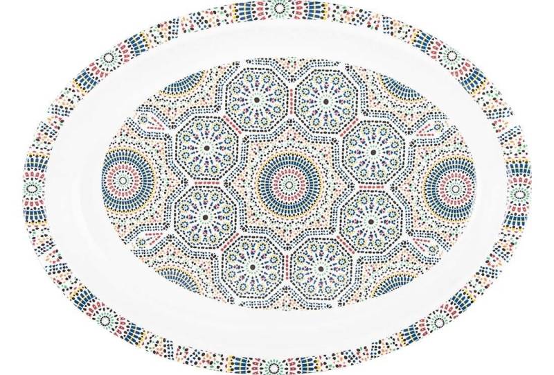 Dekonaz Tablett Ovales Tablett Orientalisches Muster, Kunststoff von Dekonaz
