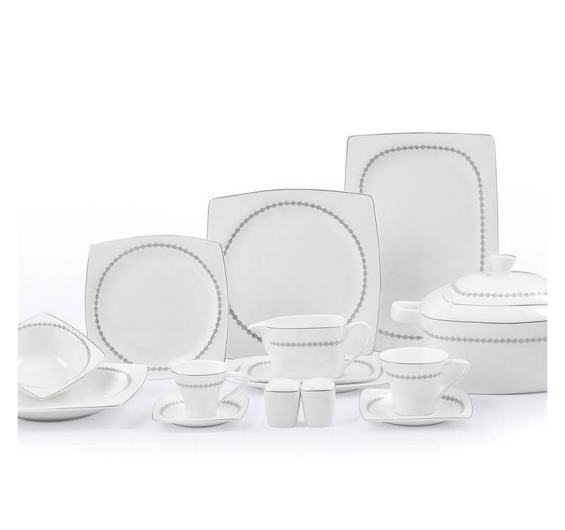Dekonaz Tafelservice TY-Shape 83 Teiliges Tafelservice Set, Gelbe Streifen Dekonaz Tafelservice TY-Shape 83 Teiliges Tafelservice Set, Gelbe Streifen von Dekonaz