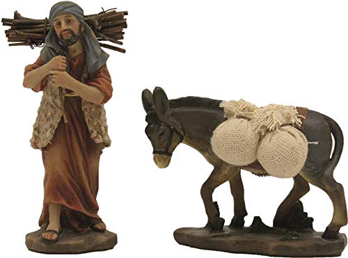 Dekop Holzträger mit Esel 2tlg, geeignet für 10cm Krippenfiguren (44635100105) von Dekop