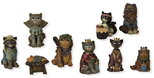 Dekop Krippenfigur Katzenkrippe Set 9-TLG, passend für 12cm Figuren (44635095562) von Dekop