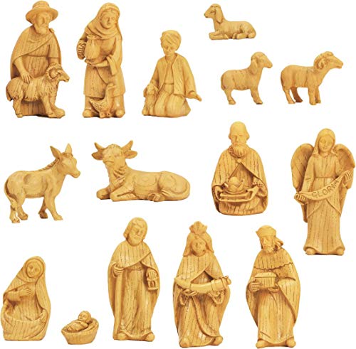 Dekop Krippenfigur Krippenset 15-TLG. modern, Holzoptik passend für 10cm Figuren (44635283990) von Dekop