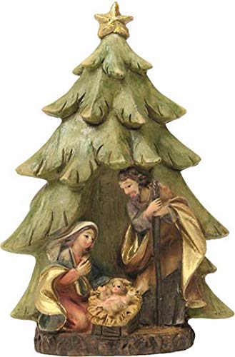Dekop Krippenfiguren, Heilige Familie unter Tannen, Höhe ca. 9cm (44635099690) von Dekop
