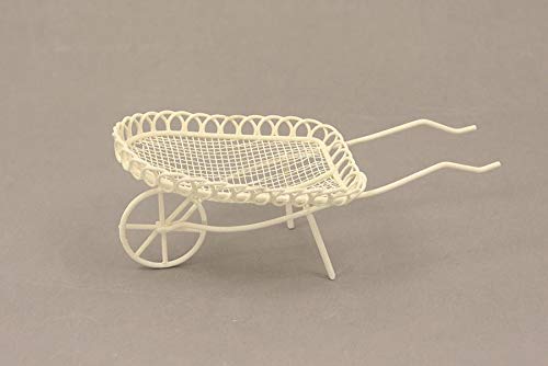 Dekop Miniatur Minigarten, Schubkarren Mini, weiß, Höhe ca. 3cm (44444635096996) von Dekop