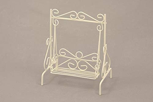 Dekop Modell Miniaturgarten, Hollywoodschaukel Mini, weiß, Höhe ca. 9cm (444444635097023) von Dekop