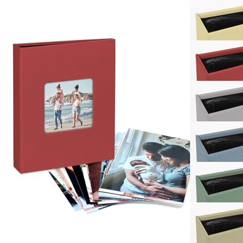 Foto bestellen online + Fotoalbum. Fotos entwickeln lassen plus Fotobuch, fotoabzüge online bestellen. Fotodruck in den Größen 10x15 cm + Album Alben (Rot, 18 Fotos) von Dekopix