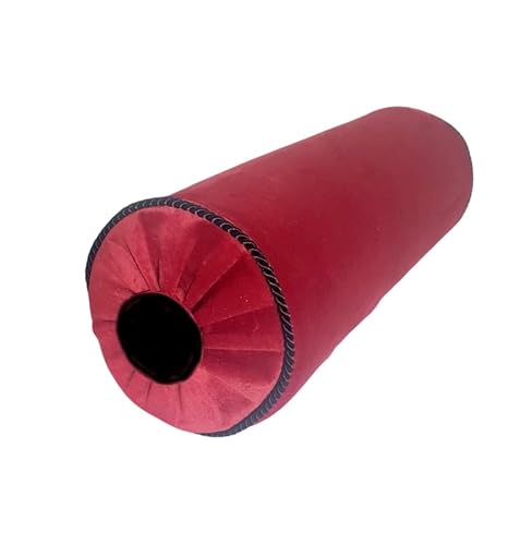 Dekorativ Kissen Einfarbig Dekokissen Rolle Rot Samt mit schwarzer Bordüre 40cm von DekorRacje