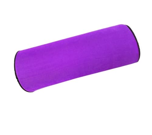Dekorativ Kissen Einfarbig Dekokissen Rolle Violett Velours mit Fein Grau Borte 40cm Kissen Dekorwalze, Lila, von DekorRacje