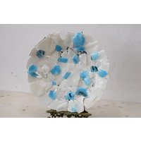 Blau Weiß Plateau Glas Auf Murano Stil Beaufitul Geschenk Handgemachtes Produkt Art Deco von DekorStyle