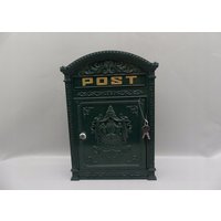 Briefkasten A4 Grün Vintage Stil - Post Engel Ornamente Garten Antik Dekor Gute Geschenkidee von DekorStyle