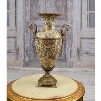 Einzigartige Porzellan Vase - Antiker Blumentopf Und Bronze Ornamente Jugendstil Wohnkultur Florales Design Geschenk Zur Hochzeit von DekorStyle