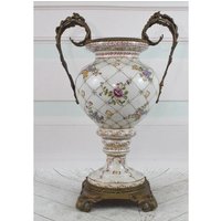 Erstaunliche Porzellan Blumenvase - Vintage Amphore Mit Bronze Ornamenten Florales Design Regency Dekor Wohndeko Geschenk Zur Hochzeit von DekorStyle
