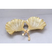 Gold Plateau Messing - Schale Blätter Geschenk Idee Stil Jugendstil Personalisierte Geschenke von DekorStyle
