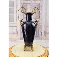 Große Kobalt Und Porzellan Vase - Antiker Erstaunlicher Dunkelblauer Blumentopf Bronze Ornamente Jugendstil Wohnkultur Geschenk Für Hochzeit von DekorStyle