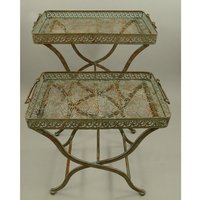 Grüne Patina Eisen Blumen Tischset - Faltbarer Garten Dekor Grüne Patina Eisen Blumen Tischset - Faltbarer Garten Dekor von DekorStyle