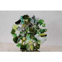 Grüne Plateau Glas Auf Murano Style Beaufitul Geschenk Handmade Produkt Art Deco von DekorStyle