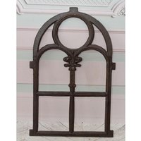 Gusseisen-Fensterrahmen Mit Fensterläden - Rustikale Wanddekoration Brauner Gartenakzent Vintage-stil Einzigartige Geschenkidee Für Ihr Zuhause von DekorStyle