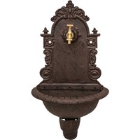 Gusseisen Wand Brunnen Mit Messing Wasserhahn Wasserhahn, Metall Waschbecken, Patio Ornament Outdoor Ation von DekorStyle