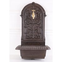 Gusseisen Wandbrunnen Mit Messing Wasserhahn, Brunnen Metall Wand Waschbecken, Terrasse & Wandverzierung, Gartendekoration - Geschenkidee von DekorStyle