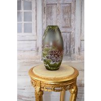 Limitierte Blumenvase - Grüne Glasvase Emile Galle Stil Massiv Und Schwer Geschenkidee Wohndeko von DekorStyle