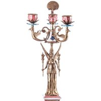 Porzellan-Kerzenleuchter Mit Bronzeornamenten - Engel Aus Bronze Porzellan-Kerzenhalter Für 3 Kerzen Luxus-Geschenk von DekorStyle