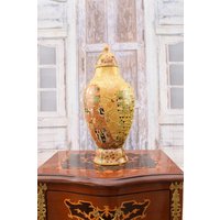 Porzellan Vase Im Gustav Klimt Stil - Blumentopf Einzigartige Bronze Ornamente Große Amphore Geschenk Zur Hochzeit von DekorStyle
