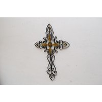 Schmiedeeisen Kreuz Wand - Vintage Stil Wanddekoration von DekorStyle