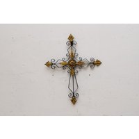 Schmiedeeisen Kreuz Wand - Vintage Stil Wanddekoration von DekorStyle