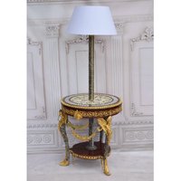 Empire Stehlampe Mit Tisch Buchenholz & Bronze von DekorStyle