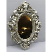 Spiegel Oval Kristall Silber Engel Art Deco Stil Geschenkidee von DekorStyle