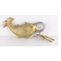 Vorhängeschloss Mit Schlüsseln - Gold Fisch Design Messing Vintage 2 Hohe Sicherheit Haus- Und Gartendekoration von DekorStyle