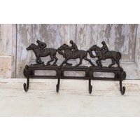 Wall Hander Jockey Zu Pferd - Wandhalter Mit Reitern Brauner Haken Jacken Und Mäntel Geschenkidee Home Decor von DekorStyle