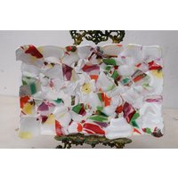 Weiße Farbe Plateau Glas Auf Murano Style Beaufitul Geschenk Handmade Produkt Art Deco von DekorStyle