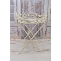 Weißer Vintage Couchtisch - Rustikaler Tisch Eisen Beige Gartentisch Haus Und Garten Dekor Ptaio Einzigartige Geschenkidee von DekorStyle