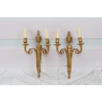 Zwei Bronze Jugendstil Wandleuchter - Wandkunst Kerzenständer Hängende Kerzenhalter Wandlampen Vintage Wohndekor von DekorStyle