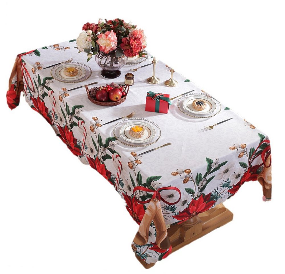 Dekorative Tischdecke Tischdecken für Weihnachtsfeiern, Tischdecken für den Advent (1-tlg), für Weihnachtsfeier Esszimmer Restaurant Deko von Dekorative