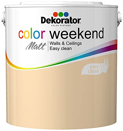 Dekorator Pfirsich, Color Weekend schöne bunte Wandfarbe hellorange für Innen - Orange Farbton | Wasserdispersions Latexfarbe | Deckenfarbe | matte finish - 25 Farben 2,5L von Dekorator