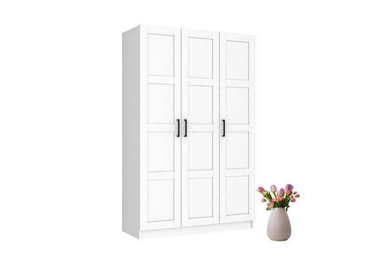 Dekorex Kleiderschrank Kleiderschrank 3-türig Dekorex MNT311, Weiß, modern, 120 cm von Dekorex