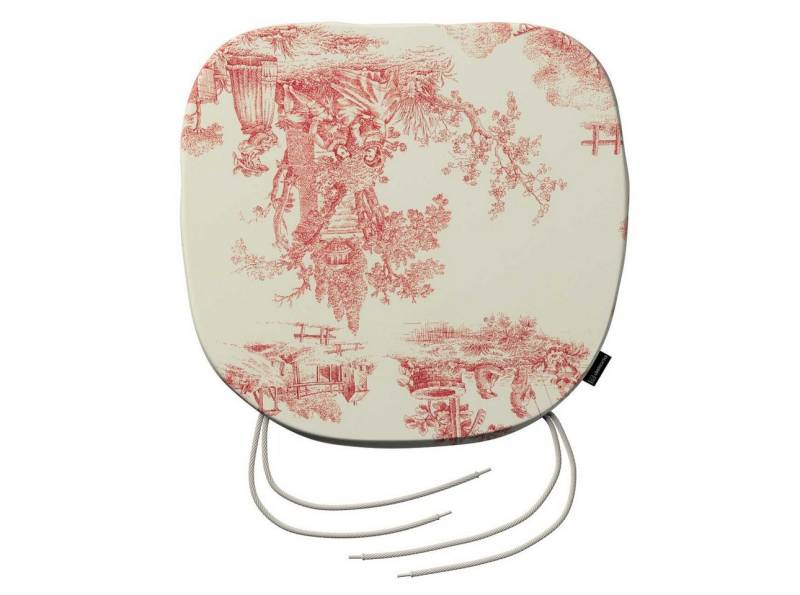 Dekoria Dekokissen Stuhlkissen Marcus mit Bindeschnur 40 x 37 x 2,5 cm, Avinon von Dekoria