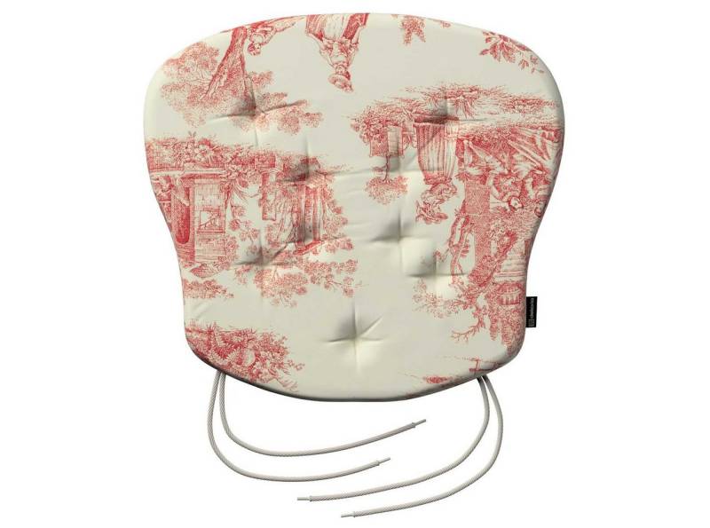 Dekoria Sitzkissen Stuhlkissen Peter mit Bindeschnur 41x 38 x 3,5 cm, Avinon von Dekoria