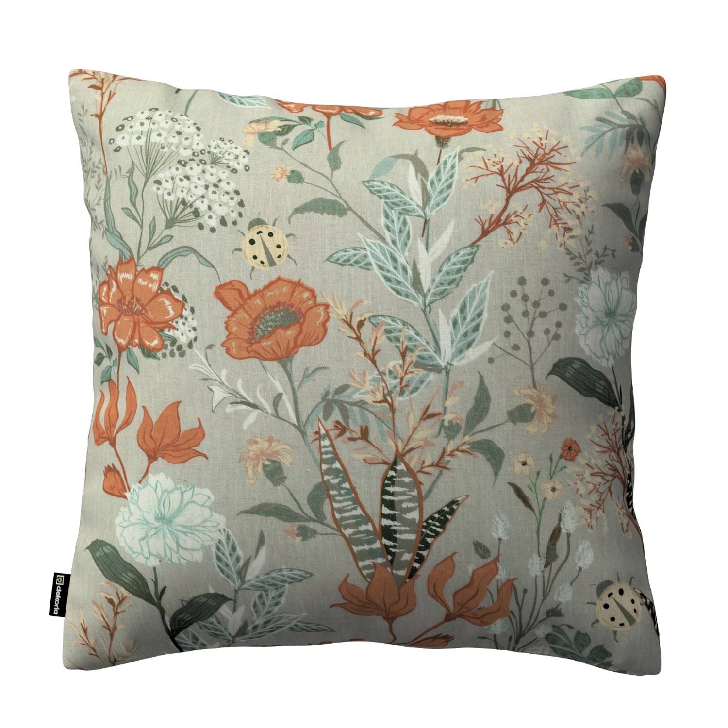 Dekoria Kissenhülle Kinga aus Stoffkollektion Flowers in Grau-Orange-Grün in 50 x 50 cm Dekoria Kissenhülle Kinga aus Stoffkollektion Flowers in Grau-Orange-Grün in 50 x 50 cm von Dekoria