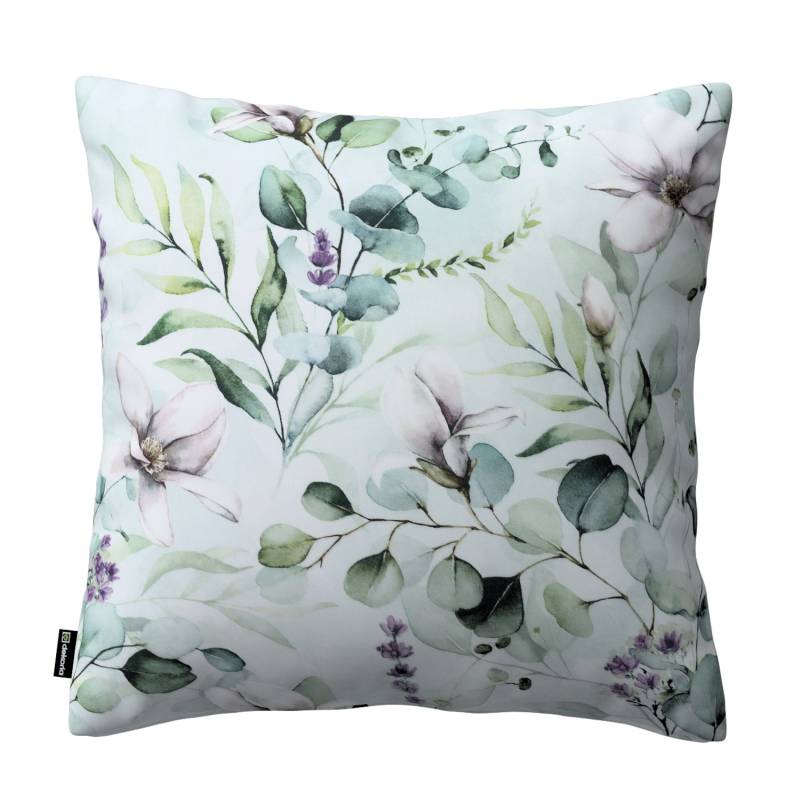 Dekoria Kissenhülle Kinga aus Stoffkollektion Flowers in Mintgrün-Weiß in 60 x 60 cm von Dekoria