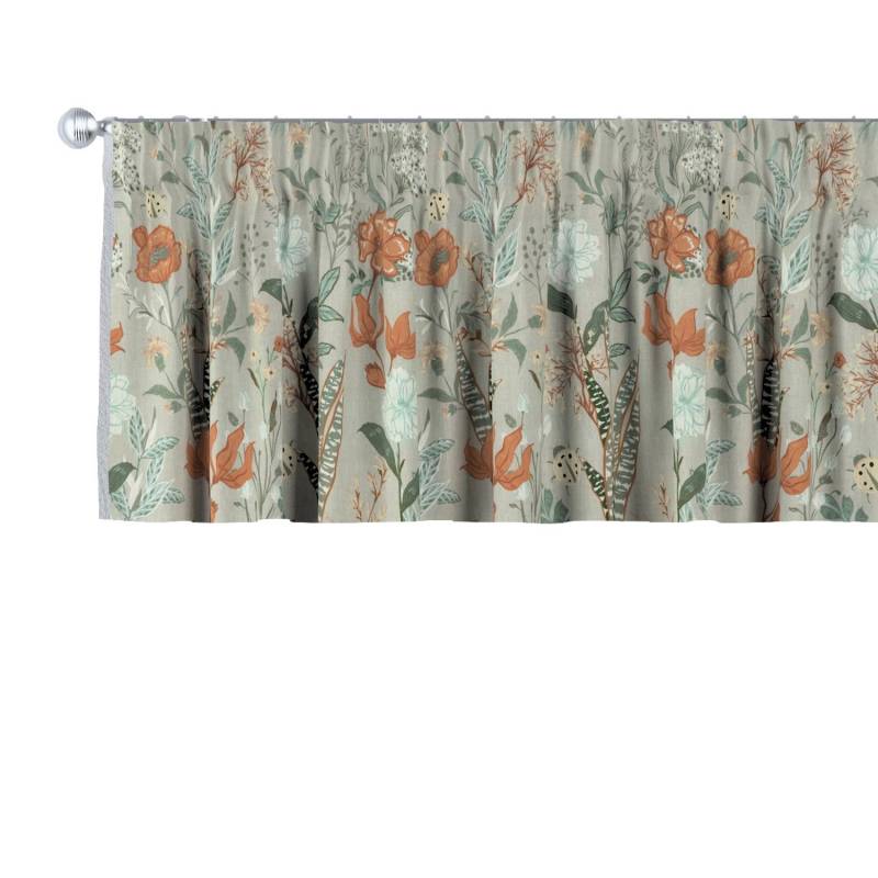 Dekoria Kurzgardine mit Kräuselband aus Stoffkollektion Flowers in Grau-Orange-Grün in 130 x 40 cm Dekoria Kurzgardine mit Kräuselband aus Stoffkollektion Flowers in Grau-Orange-Grün in 130 x 40 cm von Dekoria