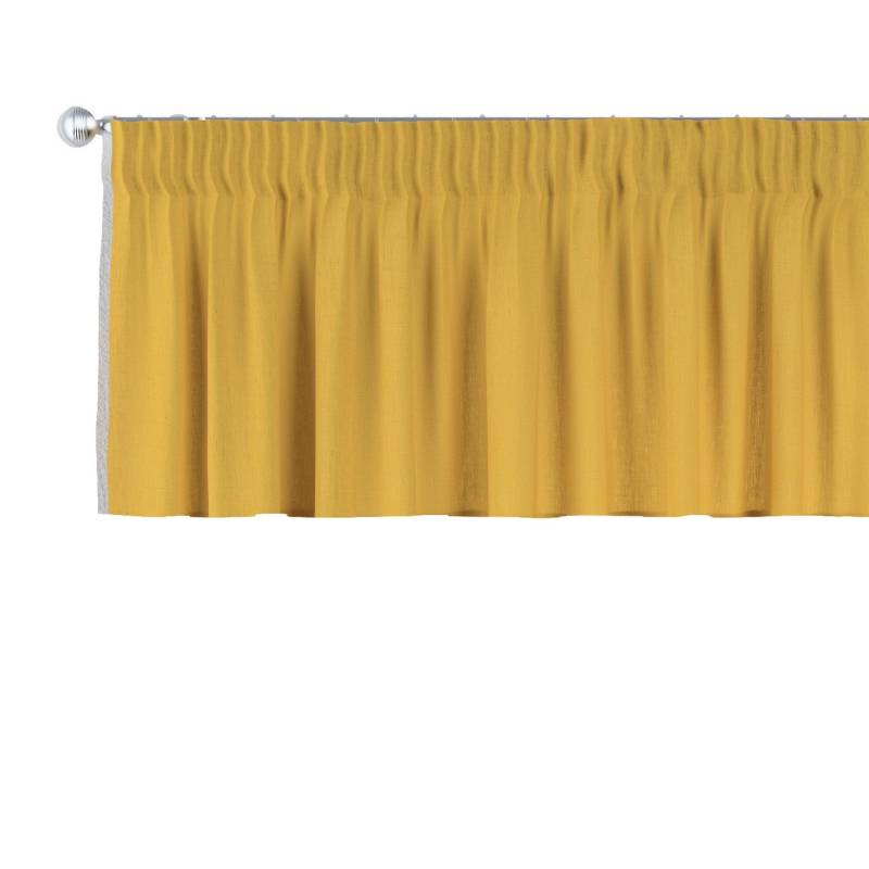 Dekoria Kurzgardine mit Kräuselband aus Stoffkollektion Leinen in Honiggelb in 390 x 40 cm von Dekoria