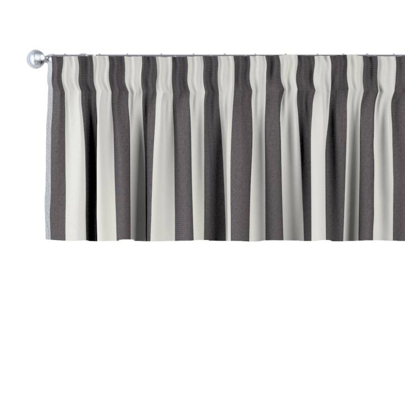 Dekoria Kurzgardine mit Kräuselband aus Stoffkollektion Quadro in Anthrazit-Weiß in 390 x 40 cm von Dekoria
