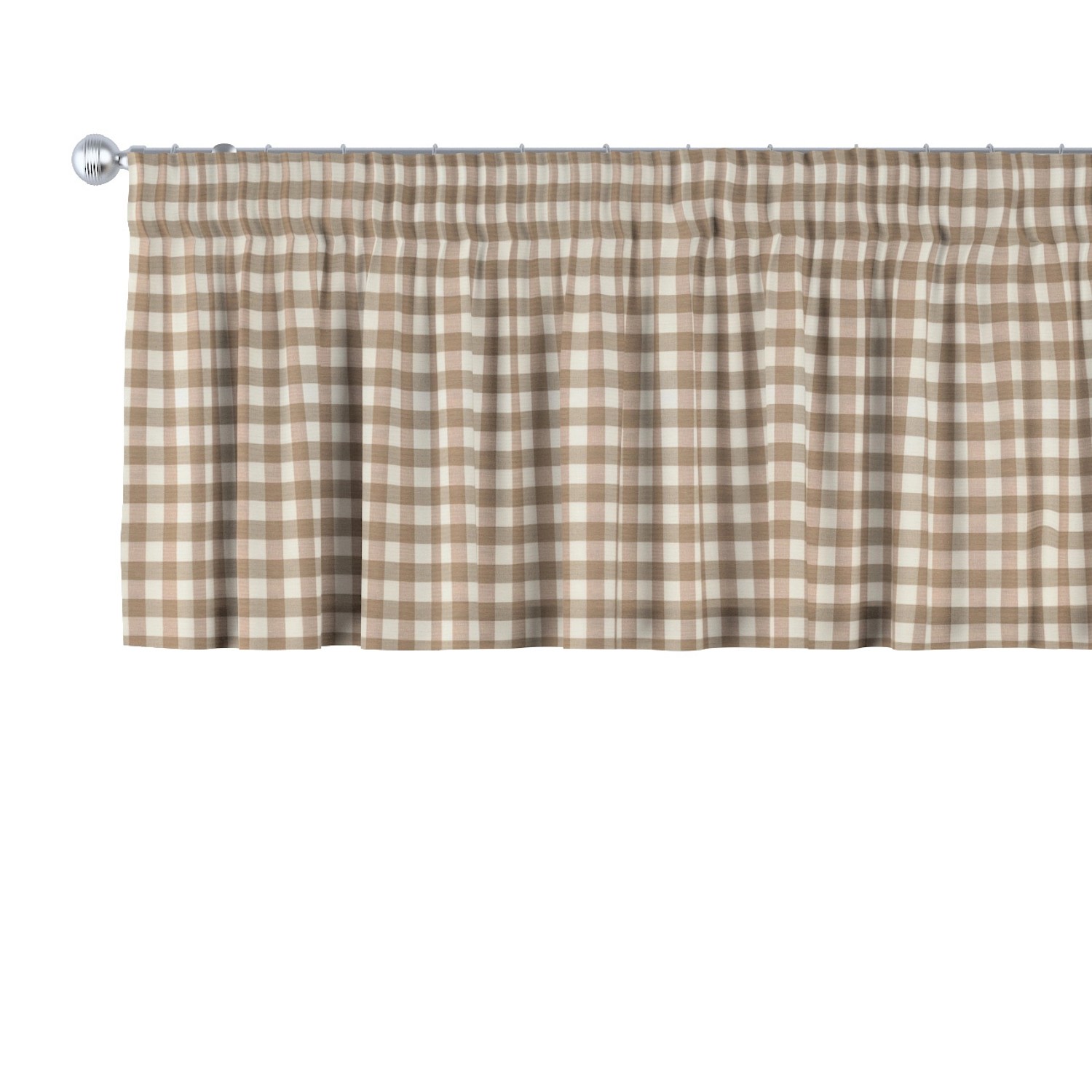 Dekoria Kurzgardine mit Kräuselband aus Stoffkollektion Quadro in Hellbraun-Ecru in 130 x 40 cm Dekoria Kurzgardine mit Kräuselband aus Stoffkollektion Quadro in Hellbraun-Ecru in 130 x 40 cm von Dekoria
