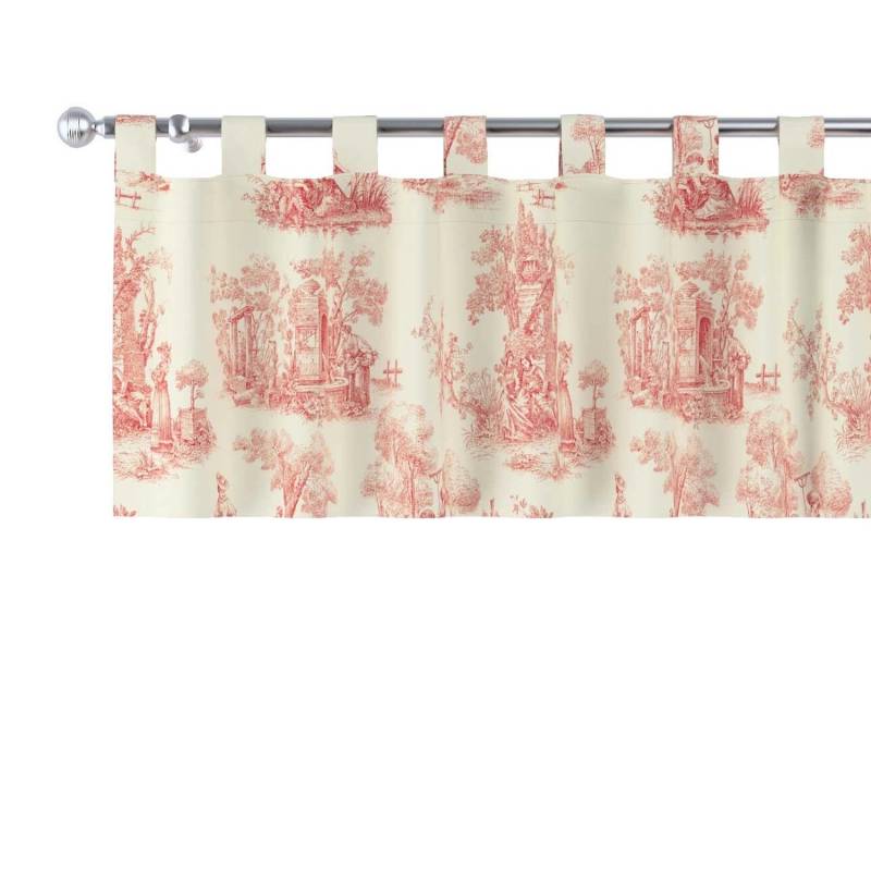 Dekoria Kurzgardine mit Schlaufen aus Stoffkollektion Avinon in Creme-Rot in 390 x 40 cm von Dekoria