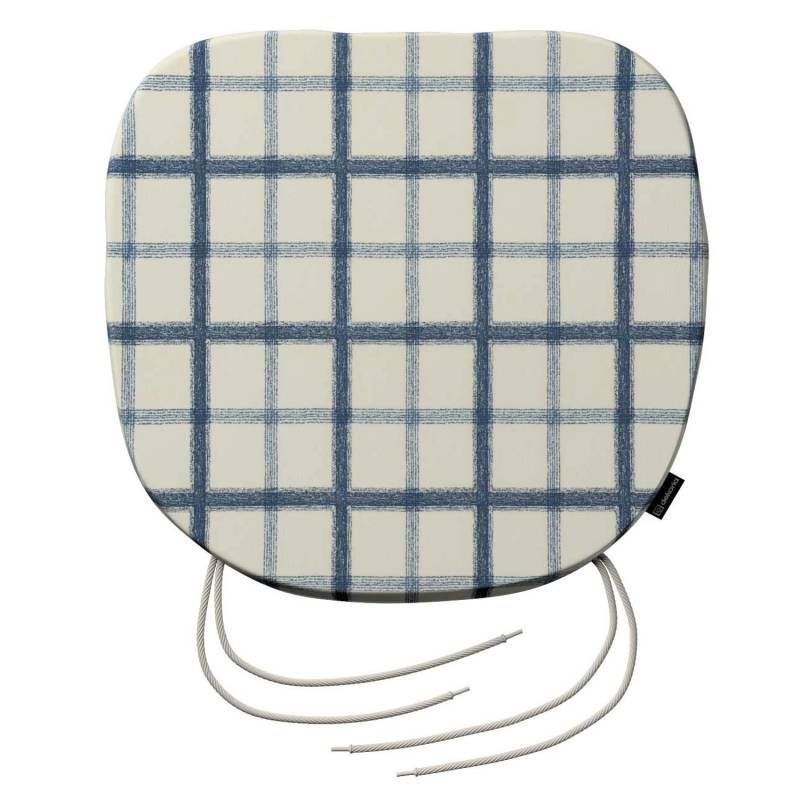 Dekoria Stuhlkissen Marcus mit Bindeschnur aus Stoffkollektion Avinon in Blau-Creme in 40 x 37 x 2,5 cm von Dekoria
