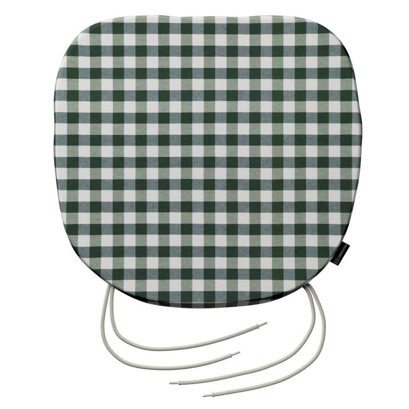 Dekoria Stuhlkissen Marcus mit Bindeschnur aus Stoffkollektion Quadro in Grün-Ecru in 40 x 37 x 2,5 cm von Dekoria