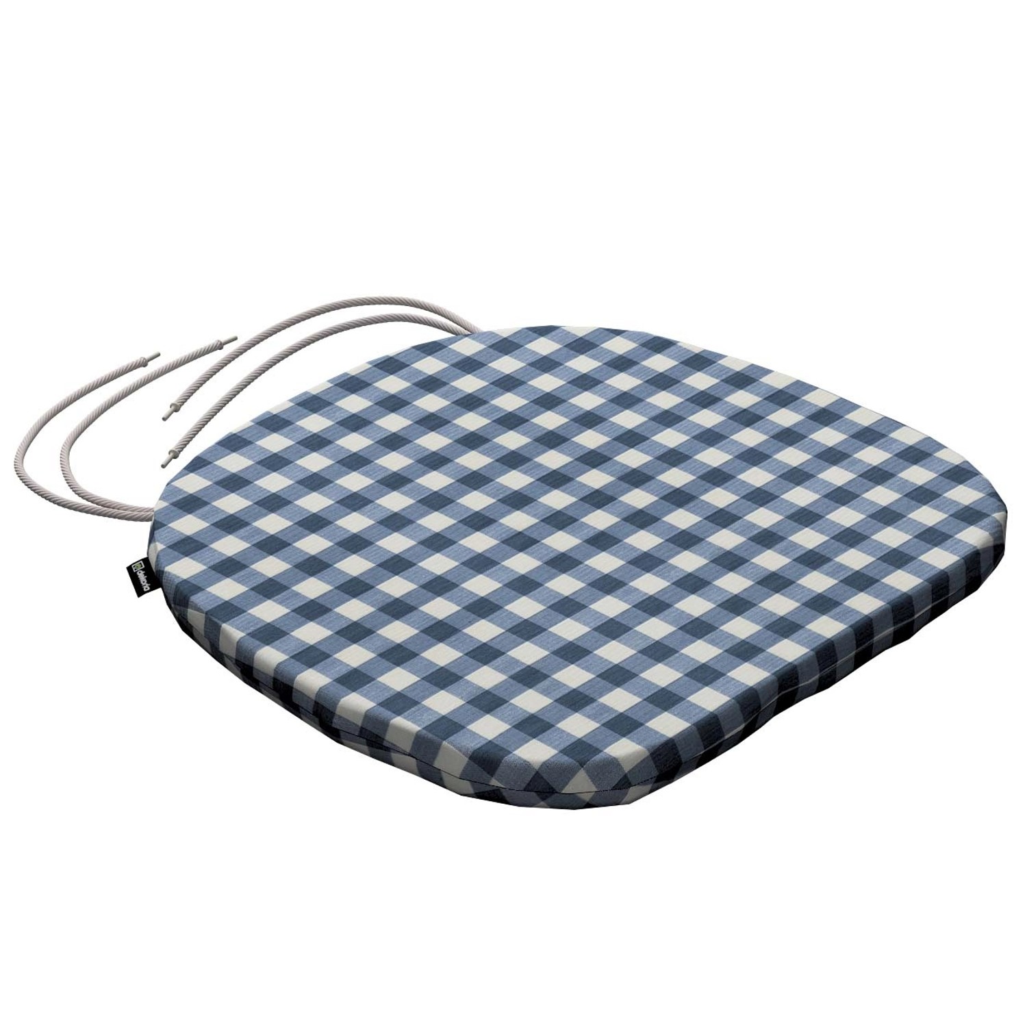 Dekoria Stuhlkissen Marcus mit Bindeschnur aus Stoffkollektion Quadro in Marineblau-Ecru in 40 x 37 x 2,5 cm Dekoria Stuhlkissen Marcus mit Bindeschnur aus Stoffkollektion Quadro in Marineblau-Ecru in 40 x 37 x 2,5 cm von Dekoria