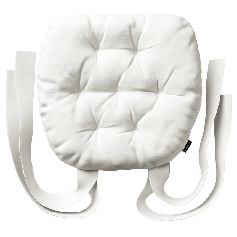 Dekoria Stuhlkissen Martin mit Schleifen aus Stoffkollektion Cotton Panama in Weiß in 40 x 37 x 8 cm von Dekoria